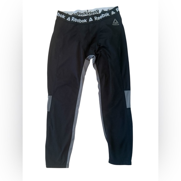 Reebok Black and Gray Athletic Leggings Mens‎ XL - Picture 1 of 4